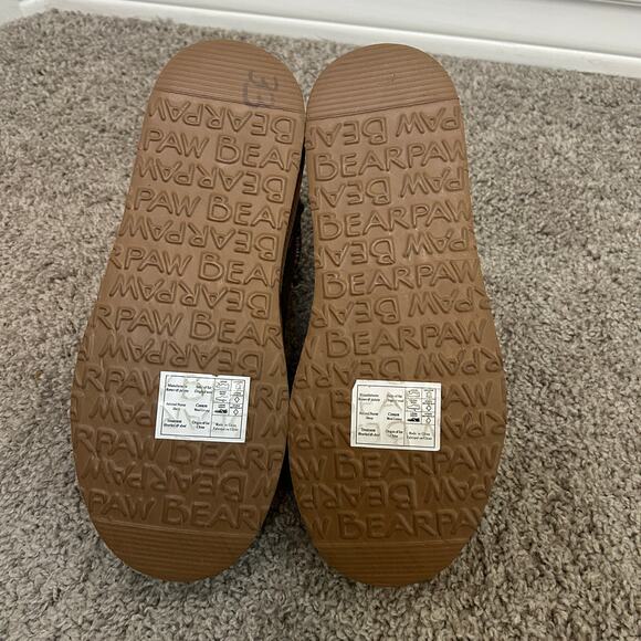 Bearpaw Womens Gold Glitter Suede Pull On Lined Sherpa Boots Size 9 - Picture 6 of 9